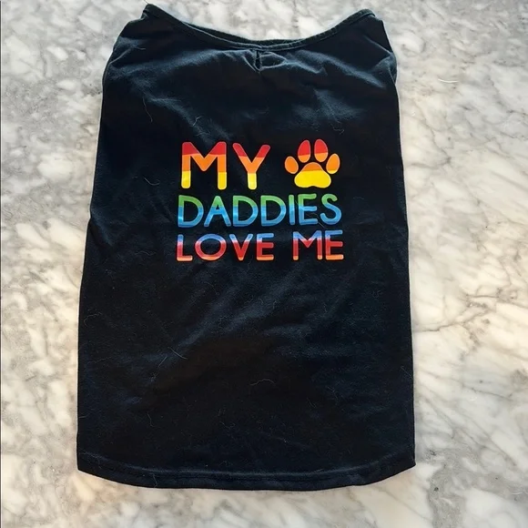 Black Dog Shirt with Rainbow Print - Picture 1 of 5